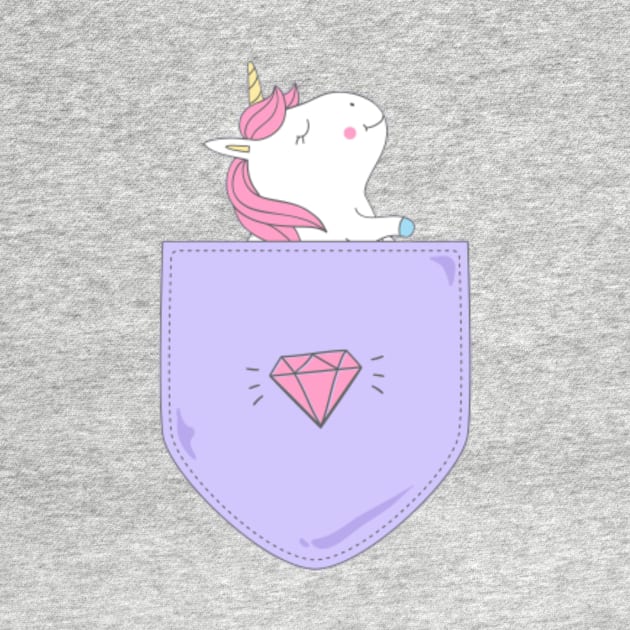 small cute unicorn in pocket by hatem